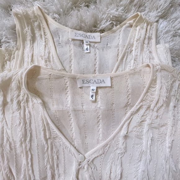 Escada Fringe Cardigan and Tank Top Set - Picture 5 of 10